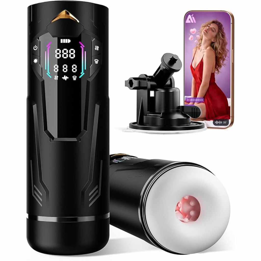 Masturbieren für Männer Handfrei, Masturbator 7 Teleskop 7 Saugen 7 Vibration Taschenmuschi, Sex Spielzeug für die Männer Solo KI Masturbatoren, Vibratorensets Ein-Klick Max Penis Pump Sex Toys Set