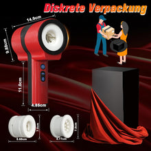 Load image into Gallery viewer, Masturbieren für Männer Elektrisch, Doppelhülle mit Stoß Rotation Vibration Sex Spielzeug für die Männer, Blowjob Taschenmuschi Sexmaschine Masturbator Realistisch
