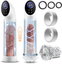 Load image into Gallery viewer, Penispumpe für Penisvergrößerung mit 6 Saugstufen, LCD-Display elektrische Penis Pumpe Vakuumpumpe Sex Spielzeug für Männer zum masturbieren für Männer mit Taschenmuschi Masturbator Penisring