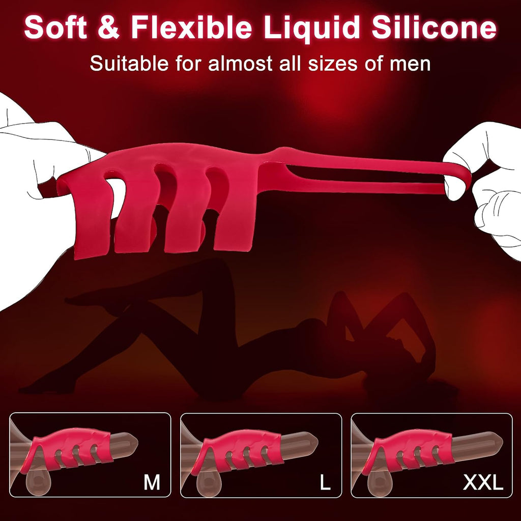 Penisring Sex spielzeug für die Paare Männer, Penis Ring Erotik Sex Spielzeug für Penis G-Punkt, Penishülle Cockring Erotisches Sexspielzeug für Klitoris, 10 Vibrationsmodi Dual Penisringe Sex Toys