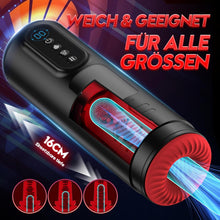 Load image into Gallery viewer, Masturbieren für Männer Masturbator, Sex Spielzeug für die Männer mit 9 Teleskopfunktion &amp; Saugmodi &amp; Vibration, Taschenmuschi Blowjob Masturbatoren, 3D Realistisch Vagina Heizung LCD Display Sex Toys