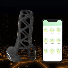 Load image into Gallery viewer, Penisring Vibrator mit 9 Vibrationsmodi Große Größe Hohlgewebe Penisbeschränkung Klitorisstimulation App Fernbedienung Erotisches Sexspielzeug für Paare Mann und Frau