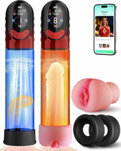 Load image into Gallery viewer, 4-in-1 Penispumpe Sex Spielzeug für die Männer Masturbator, APP Manuell &amp; Automatisch Elektrische Vakuumpumpe mit 4 Trainingsmodi &amp; 8 Saugstufen Masturbieren für Männer, Penis Pumpe mit 6 Penisring