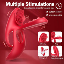 Load image into Gallery viewer, 3 in1 Penisring Extrem Sexspielzeug für Paare Penis Vibrator mit 10 Vibrationsmodi für Frau Klitoris Stimulator Cockring Sexspielzeug für Männer längere Erektion Perineum Massage Penisringe