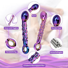 Load image into Gallery viewer, Analspielzeug Glas Dildo Analplugs Prostata Massage Funktion mit Handzugring, Prostata-Stimulation Sexspielzeug für Männer, Frauen Paare, ideal für Anfänger