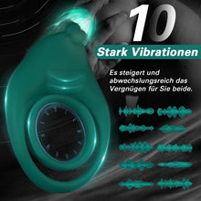 Load image into Gallery viewer, Dual Penisringe Vibrator, Dehnbarer Vibratorensets für Männer Sexspielzeug mit 10 Modi Penis Stimulation G-Punkt Vibrator, Erotik Sex Spielzeug für die paare, Grün