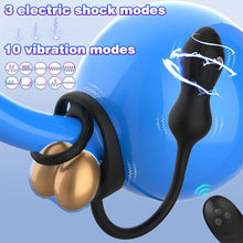 Load image into Gallery viewer, NEU Elektroshock Analvibratoren für Mann mit 10 Vibrations 3 Elektroschockmodi Prostata Stimulation Männer Penis Ring Vibrator Analplug Sexspielzeug für Männer Paare Extrem