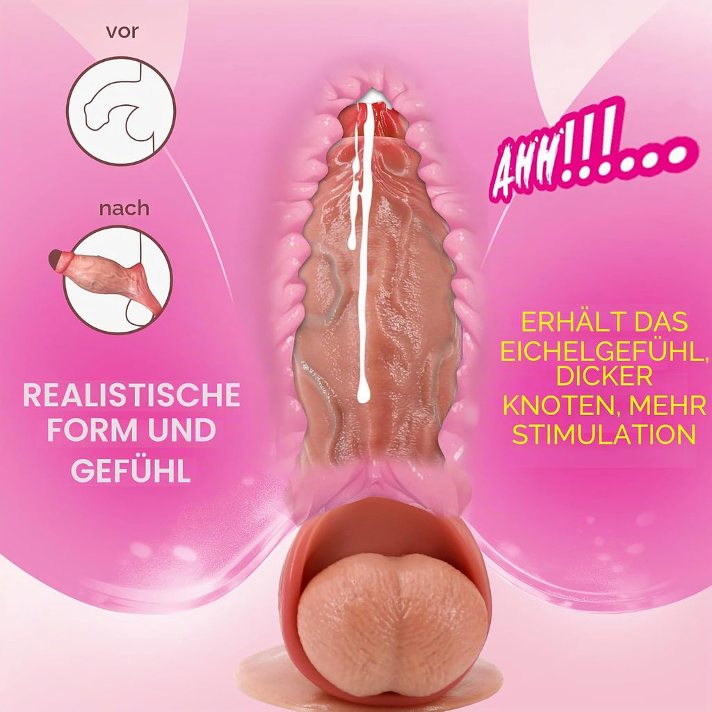 Penissleeve mit Knoten Penisbezug Cockring zur Vergrößerung für Männer | Offenes design dickeverlängerer spielzeug, Penishülle wiederverwendbarer penisvergrößerer für paare, penis ring sexspielzeug