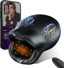 Load image into Gallery viewer, Mundförmig Masturbieren für Männer Solo Penis Trainer Vibrator Eichel Stimulation Taschenmuschi mit 10 Vibrations &amp; APP Elektrische Cup-Masturbatoren Vibratorensets für Männer Sexspielzeug