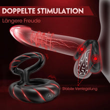 Load image into Gallery viewer, Penisring Vibrator, Sex Spielzeug für die Männer Penis Ring mit 10 Vibrationsmodi, Dual Penisringe Sextoysets für Paare Einstellbare Größe