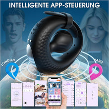 Load image into Gallery viewer, Verstellbarer Penisring Vibrator Sex Spielzeug für die Männer - Silikon Cockring Penis Ring Sex Toyset für Man Erektion mit 10 Vibrationsmodi, App Perlen-Hodenring Erotisches Sexspielzeug für Paare