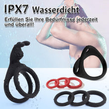 Load image into Gallery viewer, Dreieckiger Penisringe，Pleasure Ring Set 5 Cockringe Silikon Cockringe Hodenringe für Eine Härtere und Längere Erektion Erotisches Sexspielzeug für Paare Passend für Jede Größe Penis Ring Schwarz