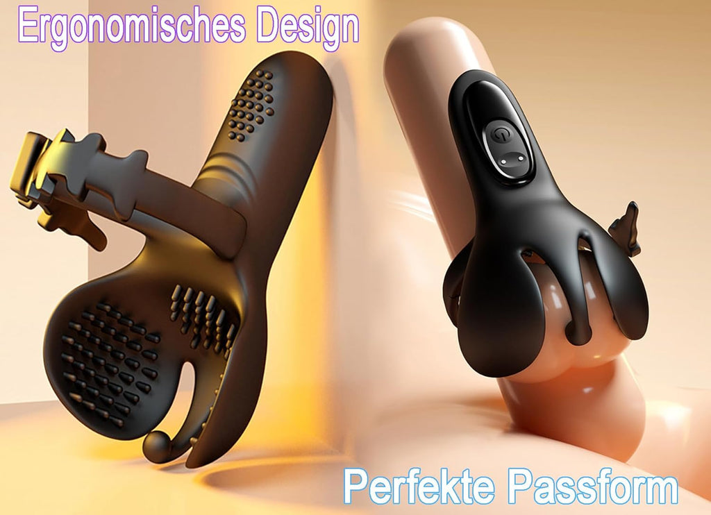 Vibrator Cockringe Extrem Silikon Penisring Vibratoren mit Hoden Vibrierende Cockring für Männer mit 10 Vibrationmodis für Penis Sex Spielzeug für die Männer Stimulation Sex Toy