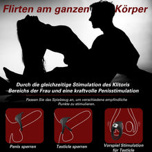 Load image into Gallery viewer, Dual Penisringe Vibrator, Dehnbarer Vibratorensets für Männer Sex Spielzeug mit 10 Modi Penis Stimulation G-Punkt Vibrator, Erotik Sexspielzeuge für Männer Paare, Schwarz