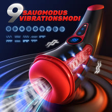 Load image into Gallery viewer, Masturbieren für Männer, Sex Spielzeug für die Männer mit 9 Saugmodus und Vibrationsmodi, Elektrischer Masturbator Cup 3D Realistische Vagina Heizung, LCD Display Taschenmuschi Blowjob Penis Vibrator