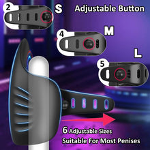 Load image into Gallery viewer, Silikon Elektrische Penis Trainer Vibrator für Männlicher Solo Masturbieren Einstellbare Größe Eichel Stimulator mit 10 Vibrationen Tappingmodi Masturbator Cup Sex Spielzeug für Männer Paare