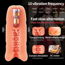 Load image into Gallery viewer, Masturbator mit 10 Vibrationsmodi Taschenmuschi Stimulator Elektrischer Masturbator Cup Sex Toys Automatische Masturbatoren 3D Realistischer Vagina Pussy Sex Spielzeug für Männer(Rot)