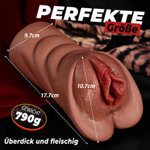 Load image into Gallery viewer, Realistischer Masturbator Taschenmuschi Silikon Masturbieren Sex Spielzeug mit 5D Klitoris Doppelkanal Masturbator Groß für Mann 2 in 1 Anal Erotik Sexspielzeug für die Männer solo