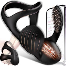 Load image into Gallery viewer, Penisring Vibrator Mit APP Penis Hoden Stimulation Massagegerät Cockring Silikon Penistrainer mit 9 Vibrationsmodi für Langwährende Erektion Penis Ring Sex Spielzeug für Männer Paare Extrem