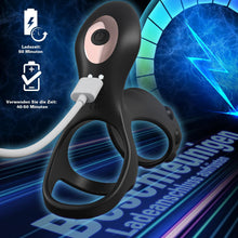 Load image into Gallery viewer, G-Punkt Penis Ring Vibrator Penishülle mit 9 Modi Vibration Klitoris Stimulator und APP Fernbedienung Masturbieren Männer Dual Penisringe Vibratorensets