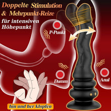 Load image into Gallery viewer, Wriggelnder Vibrator, realistischer Dildo, vibrierender Analplug, mit 9 Modi für Wellen und Vibration, G-Punkt und Prostata-Stimulator, mit Fernbedienung und Saugnapf, Unisex-Sexspielzeug