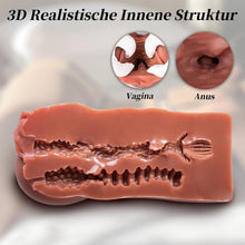 Load image into Gallery viewer, Masturbieren für Männer Masturbator - 2 in 1 Pocket Pussy Groß mit 3D Vagina Klitoris Anal Taschenmuschi Masturbatoren Doppelkanal Tragbare Erotik sex spielzeug für die männer solo