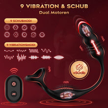 Load image into Gallery viewer, Anal Vibrator Prostata Stimulation Männer mit Penisring Sex Spielzeug für die Männer Anal Dildo Analplug Analvibratoren für Mann Anal Plug Vibratoren für Männer mit 9 Vibrationsmodi Sex Toys