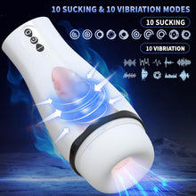 Load image into Gallery viewer, Elektrischer Masturbator Cup mit 10 Vibration &amp; 10 Saugmodi, Sex Spielzeug für die Männer solo, Taschenmuschi Masturbieren für Männer Penis Masturbatoren, Sex Toys mit 3D Vagina Pussy