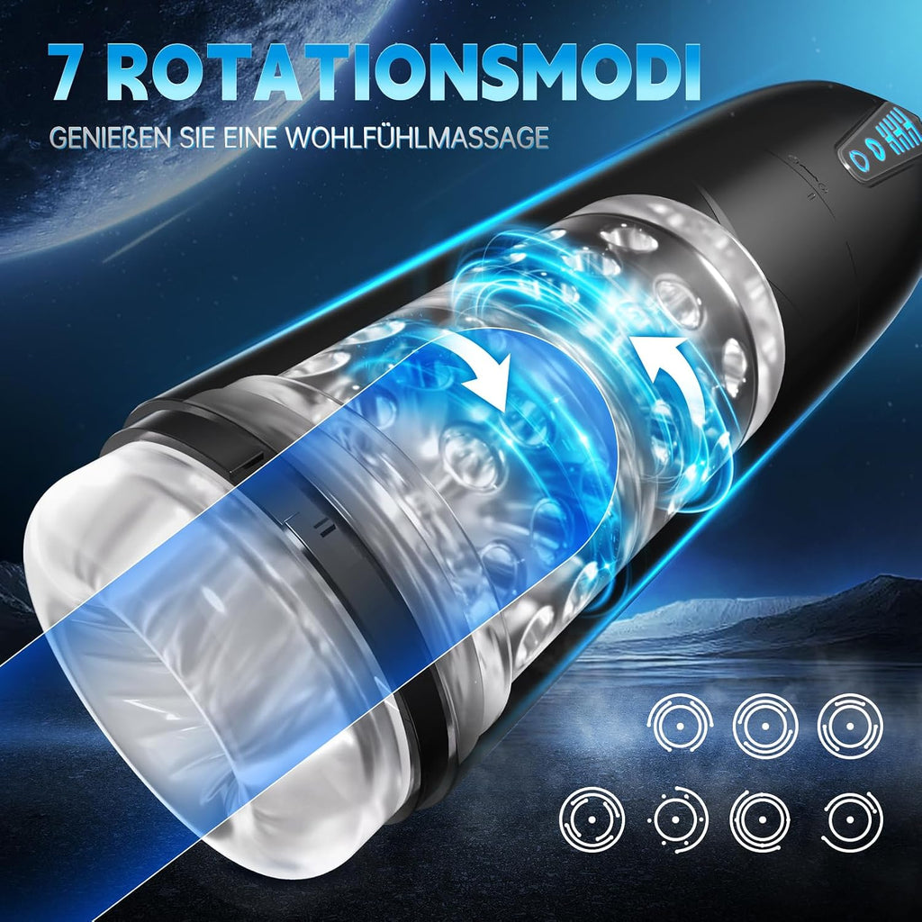 AI-Sync Elektrischer Masturbator Cup, Masturbieren für Männer mit 7 Saugmodi 7 Rotationsmodi, Blowjob Taschenmuschi Penis Stimulator 3D Realistischer Vagina Pussy Sex Spielzeug für die Männer Sex Toys
