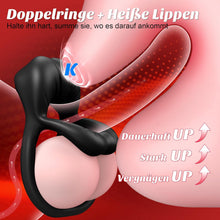Load image into Gallery viewer, Dual Penisring Vibrator mit Klitoris Stimulator, Penisringe Sex Spielzeug für die Paare Extrem mit 9 Vibrationen, Sexspielzeug Vibratorensets für Paare Männer Cock Penis Ring Paarvibrator für Paare