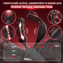 Load image into Gallery viewer, Anal Vibrator Prostata Stimulation Männer Analplug Sexspielzeug für die Männer Vibratorenset Anal plug Dildo mit Penisring Analvibratoren für Mann Buttplug mit 9 Vibration 9 Stoßmodi Sex Toys