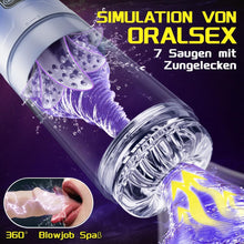 Load image into Gallery viewer, Elektrischer Masturbator Masturbieren für Männer 7 Teleskop &amp; Rotation &amp; Vibration &amp; Saugen Sexspielzeug für die Männer Zungenlecken Blowjob Taschenmuschi Masturbatoren Penis Massage