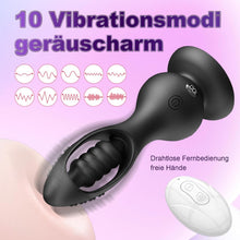 Load image into Gallery viewer, Kabelloser Vibrations Analplug Prostata Massager für Männer mit Fernbedienung 10 Vibrationsmodi Kugel Design IPX6 Wasserdicht Magnetisches Laden Medizinisches Silikon Leise Schwar