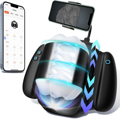 3 in 1 APP Automatischer Taschenmuschi Vibratoren mit 9 Vibrationsmodi und 3 Teleskopmodus 3D Vagina Pussy Masturbatoren Masturbieren Sexspielzeug für die Männer