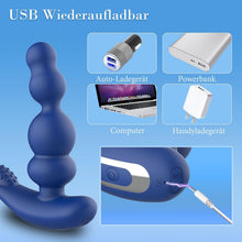 Load image into Gallery viewer, Anal Vibratoren für Mann Sex Spielzeug - 4 In 1 Prostata Stimulation Fernbedienung Analkugeln Buttplug Dildo mit Doppelte Penisringe 10 Vibrations &amp; 3 Rotationsmodi Prostata Massagegerät Analplug