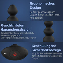 Load image into Gallery viewer, Wakelust Analplug Anfänger Analvibratoren 16 Vibrationsmodus Mit Fernbedienung und 5 Anders Größen Analkugeln, Sexspielzeug Für Paare Frauen Männer Buttplug G-Punkt Prostata Stimulator Massagegerät