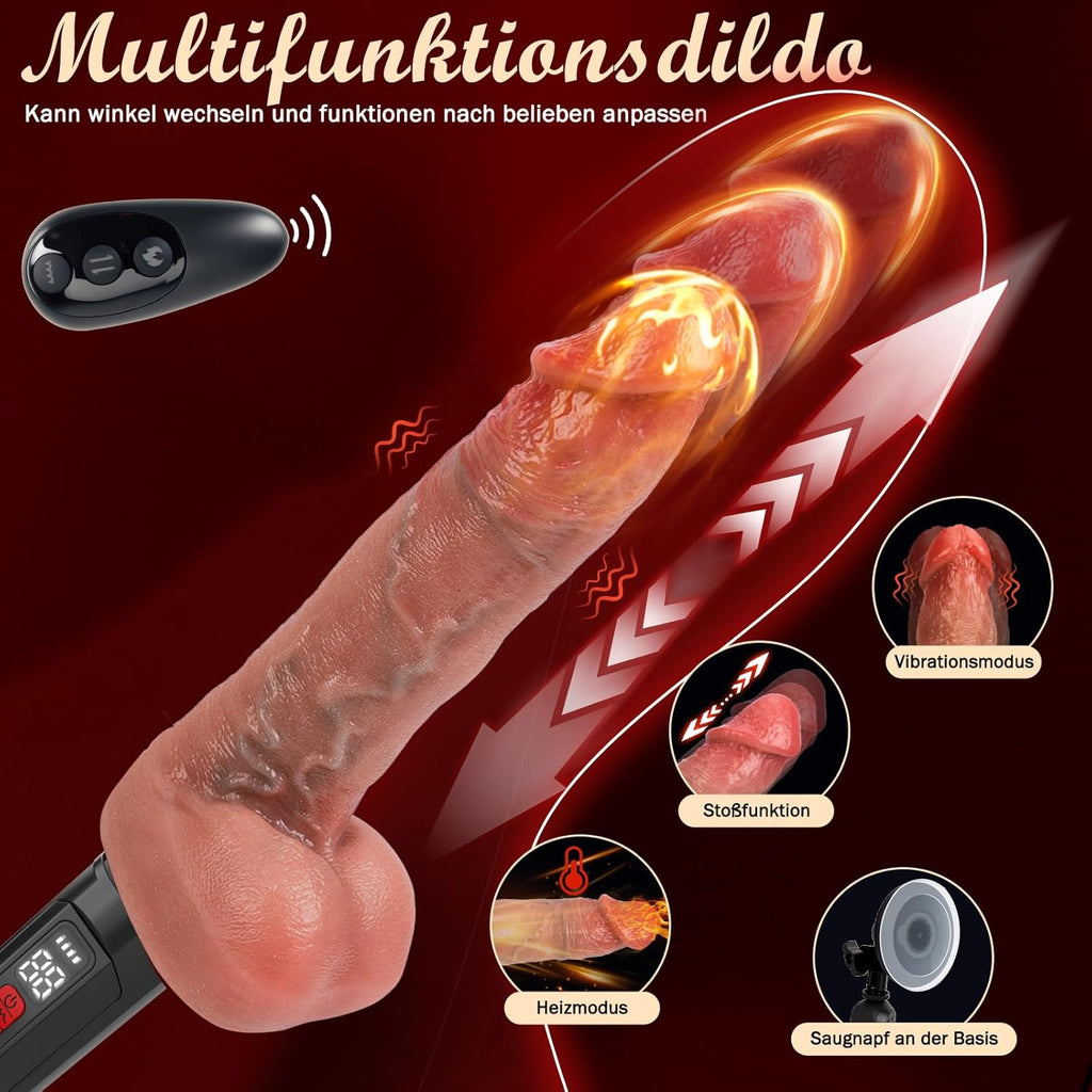 Dildo mit 5 Stoßfunktion & 10 Vibration für Frauen, Vibrator Sex Spielzeug für Paare, Sex Spielzeug für die Frau Männer, Vibratorensets für Frauen Männer, Dildos Sexmaschine Maschinen & Geräte