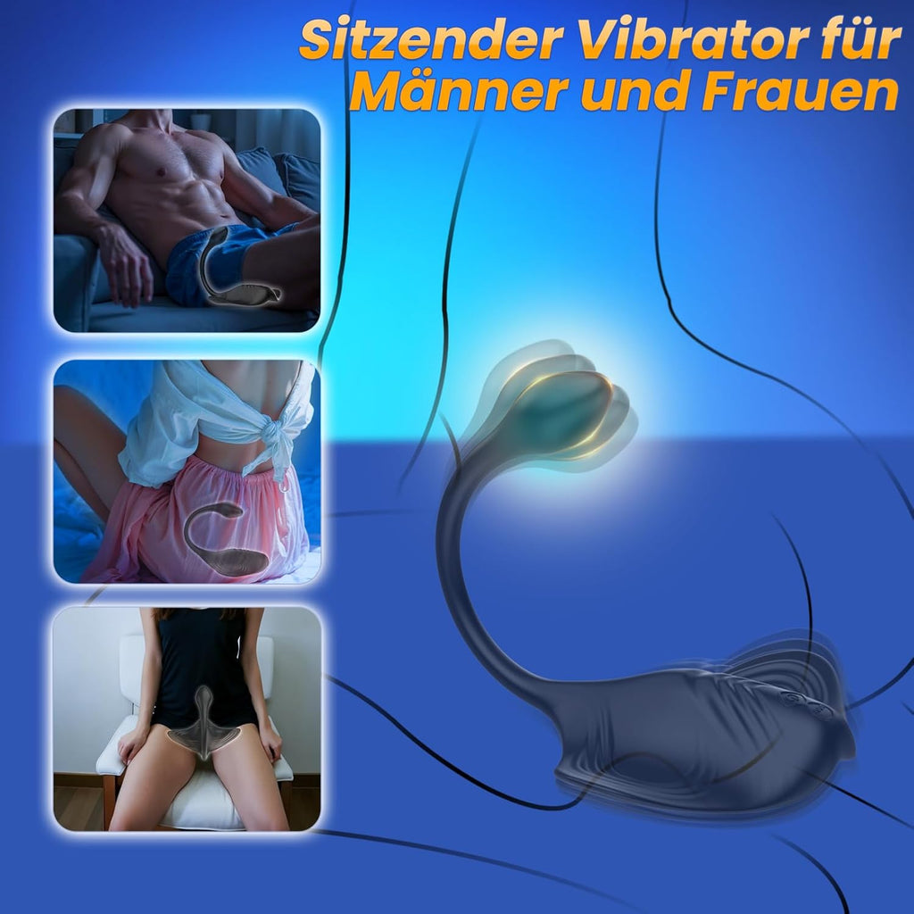 Analvibratoren Prostata Stimulation Männer, Sitzen und Reiten Anal Plug Sex Spielzeug für die Männer mit 9+9 Vibrationsmodi, Doppelmotoren Vibratorensets Analplug für Männer Analkugeln, App-Steuerung