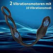 Load image into Gallery viewer, Analvibrator Prostata Stimulation Vibration Männer, Anal Plug Vibrator Mit Penisring, Anal Dildo Analvibratoren Mit Stoßfunktion, Herren Anal Toy Sex Spielzeug für Mann