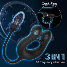 Load image into Gallery viewer, Männlicher Prostata Stimulator Massagegeräte Analvibratoren mit Penisring Analplug für Männer APP Steuerung Analplug 10 Vibrationen und 10 Swing modi Dehnbar Silikon Penisringe Sexspielzeug