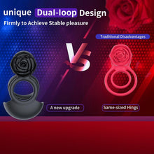 Load image into Gallery viewer, Männliche Blumenform Penisring Hoden Vibrierendes Sexspielzeug mit 10 Vibrationsmodi Penisring Vibrator Massage Penis Hoden Langanhaltende Erektion Sexspielzeug für Männer Paare