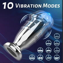 Load image into Gallery viewer, Anal Vibratoren Metall Analplug mit 10 Vibrationsmodi und Fernbedienung Buttplug Dildo Vibratorstarb Prostata Stimulator Vibrator Sexspielzeug für Männer Frauen und Paare
