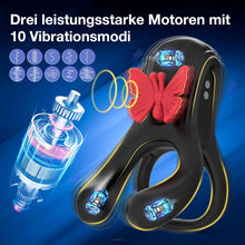 Load image into Gallery viewer, Penisring Vibrator mit 10 Vibrationsmodi, Premium Dehnbarer Silikon Penis Ring Sex Spielzeug für die Männer, Cockring Sexspielzeug für Paare Extrem Sex,Penisringe Sexspielzeug für Männer Solo Sex Toys