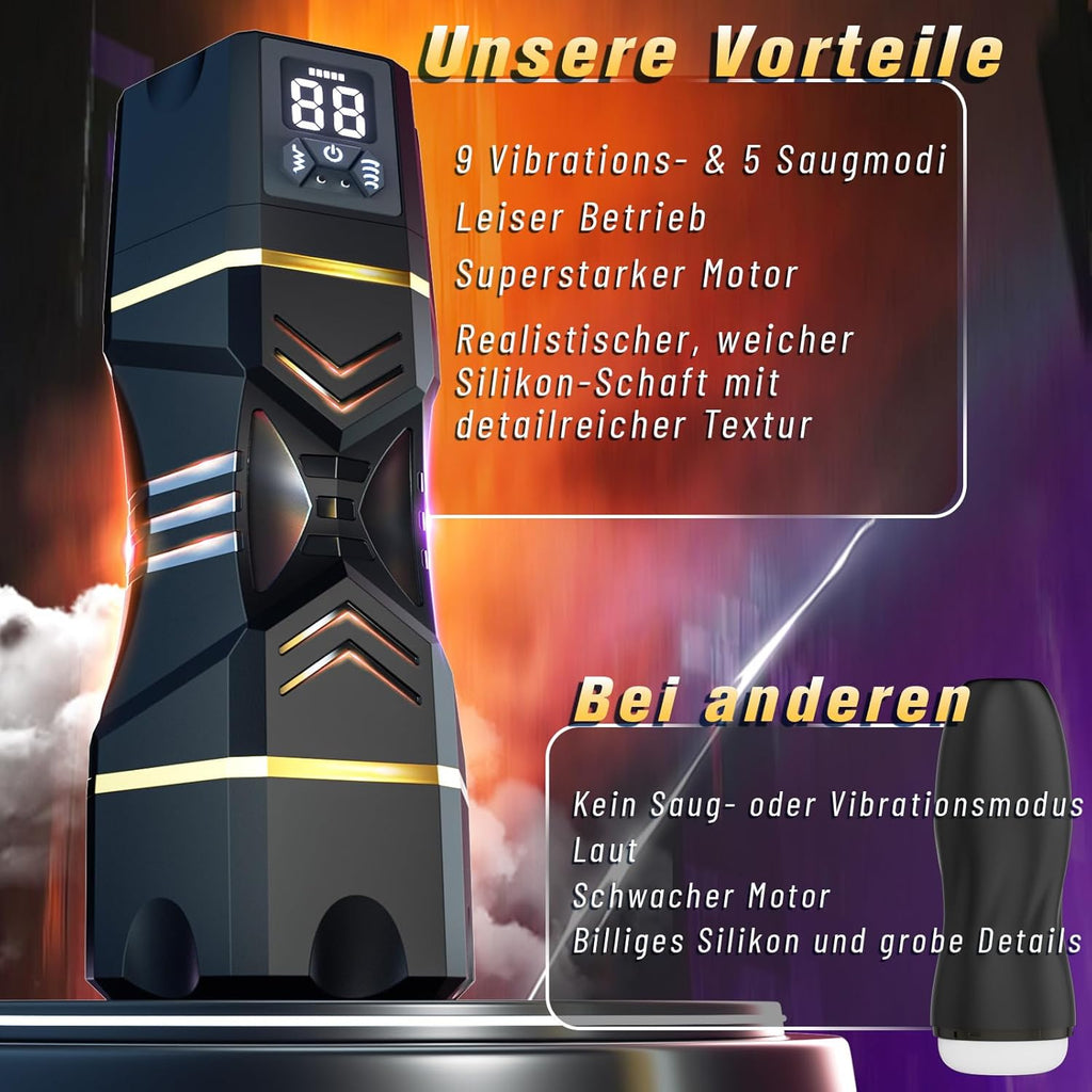 Sex Spielzeug Taschenmuschi Masturbieren für die Männer Elektrisch Solo - Sexspielzeug Masturbator Penispumpe Toyset für Man Handfrei, Sex Muschi Pussy Toys Masturbatoren mit 5 Saugen & 9 Vibrieren