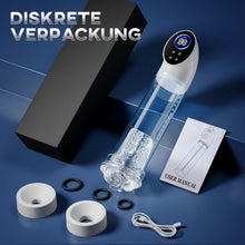 Load image into Gallery viewer, Penispumpe für Penisvergrößerung mit 6 Saugstufen, LCD-Display elektrische Penis Pumpe Vakuumpumpe Sex Spielzeug für Männer zum masturbieren für Männer mit Taschenmuschi Masturbator Penisring