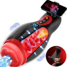Load image into Gallery viewer, Elektrische Masturbator mit Telefonhalter, Mundförmig Masturbieren für Männer Blowjob mit 9 Saugmodi 9 Vibration, 3D Realistisch Vagina Heizung Sex Spielzeug für die Männer LCD Display, APP-Steuerung