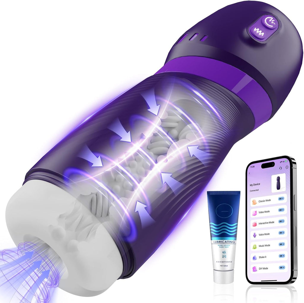 ultrarealistische Vaginette mit 9 Vibrations- und Saugmodi, freihändiger Masturbator für Männer, Sexspielzeug mit App-Steuerung, 3D-Vibration
