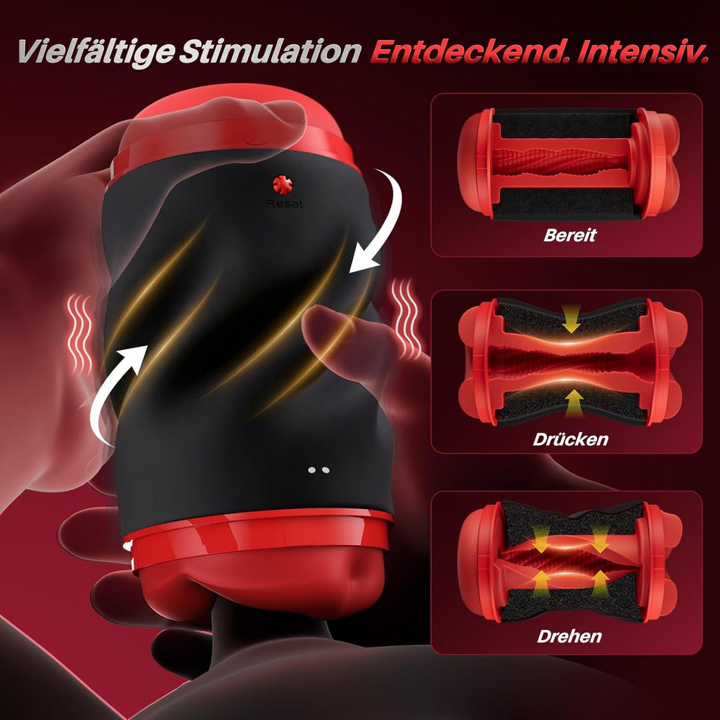 Masturbieren für Männer Elektrischer Masturbator mit 9 Zungenleckmodi 9 Saugmodi 9 Vibrationen Blowjob Transparent Taschenmuschi Sex Spielzeug für die Paare Sexspielzeug für männer solo