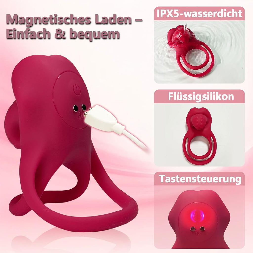 Penisring Vibrator mit Klitoris Stimulator Penisring Vibration Paarvibrator für Paare Penis-Vibrator Sexspielzeug für Paare zu Zweit Penis Ring Vibratoren Klitoris Sex Spielzeug mit 10 Vibrationsmodi