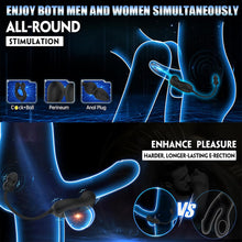 Load image into Gallery viewer, Männlicher Prostata Stimulator Massagegeräte Analvibratoren mit Penisring Analplug für Männer APP Steuerung Analplug 10 Vibrationen und 10 Swing modi Dehnbar Silikon Penisringe Sexspielzeug